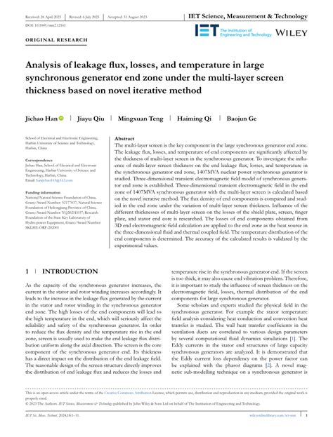 Synchronous Thermal Analyze distribution|Analysis of leakage flux, losses, and temperature in .